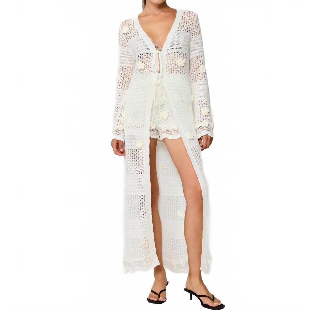 NEW LINE AND DOT omar crochet robe in ivory